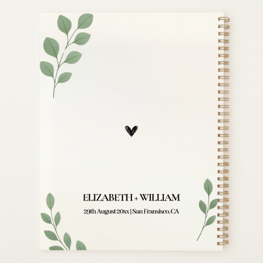 Hochzeitsprüfliste Planer Grüne Eukalyptus-Blätter (Rückseite)