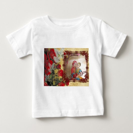 Hochzeitspuppe Portrait Grafik drucken Baby T-shirt (Vorderseite)