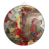 Hochzeitspuppe Portrait Grafik drucken Dartscheibe (vorne)