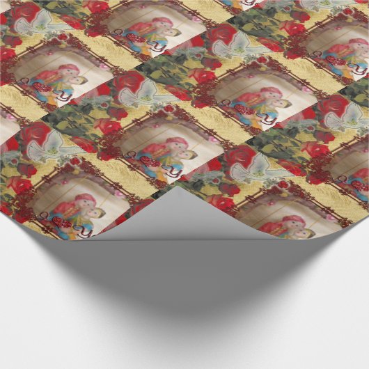 Hochzeitspuppe Portrait Grafik drucken Geschenkpapier (Ecke)