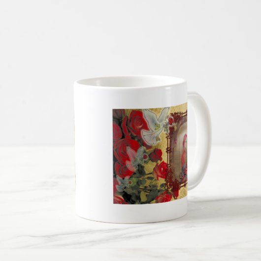 Hochzeitspuppe Portrait Grafik drucken Kaffeetasse (VorderseiteRechts)