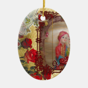 Hochzeitspuppe Portrait Grafik drucken Keramik Ornament