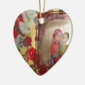 Hochzeitspuppe Portrait Grafik drucken Keramikornament (Links)