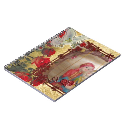 Hochzeitspuppe Portrait Grafik drucken Notizblock (Linke Seite)