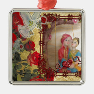 Hochzeitspuppe Portrait Grafik drucken Ornament Aus Metall