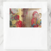 Hochzeitspuppe Portrait Grafik drucken Rechteckiger Aufkleber (Tasche)