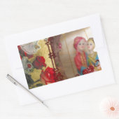 Hochzeitspuppe Portrait Grafik drucken Rechteckiger Aufkleber (Umschlag)