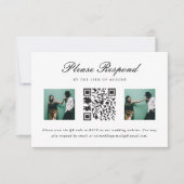 Hochzeitsrabatt mit QR-Code und Foto-Hochzeit RSVP Karte (Vorderseite)