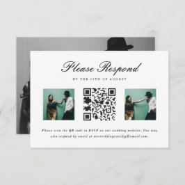 Hochzeitsrabatt mit QR-Code und Foto-Hochzeit RSVP Karte