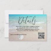 Hochzeitsrabatt QR Online-Antwort Ocean Beach RSVP Karte (Vorderseite)