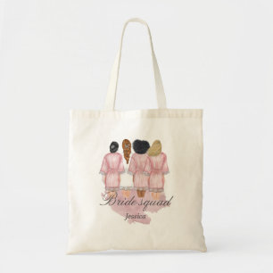 Hochzeitsrabe Monogramm Rosa Tragetasche
