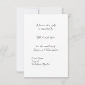 Hochzeitsradarkarte Silberdrachenfliegen Herz RSVP Karte (Rückseite)