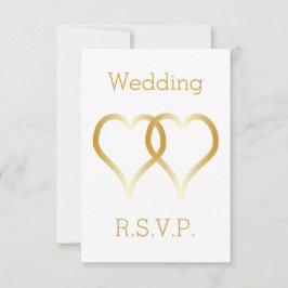 Hochzeitsradarkarten Gold Hearts RSVP Karte