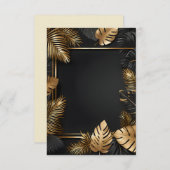 Hochzeitsrahmen Gold Blätter Einladung (Vorne/Hinten)
