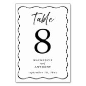 Hochzeitsrahmen handgeschriebenes Skript schwarz Tischnummer (Rückseite)