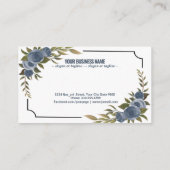 Hochzeitsrahmen mit Aquarellfarben-Blume Visitenkarte (Rückseite)