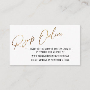 Hochzeitsrama Online Gold Elegante Handschrift Begleitkarte