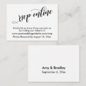 Hochzeitsrampe Online-elegante Typografie-Einsteck Begleitkarte (Vorne/Hinten)