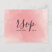 Hochzeitsrampe Rosa Wasserfarbskriptkarte Postkart Einladungspostkarte (Vorderseite)