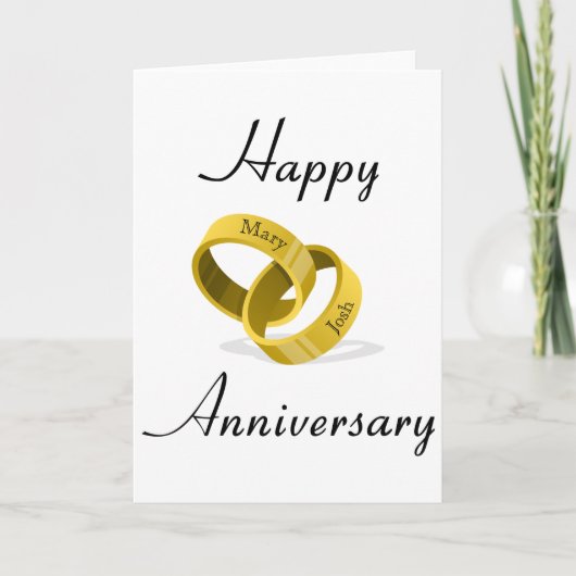 Hochzeitsränder ineinander greifen - Gravierte ind Karte (Vorderseite)