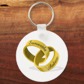 Hochzeitsränder ineinander greifen - Gravierte ind Schlüsselanhänger (Vorderseite)