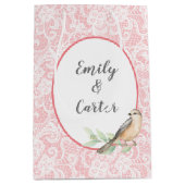 Hochzeitsränge in Rosa Mittlere Geschenktüte (Vorderseite)