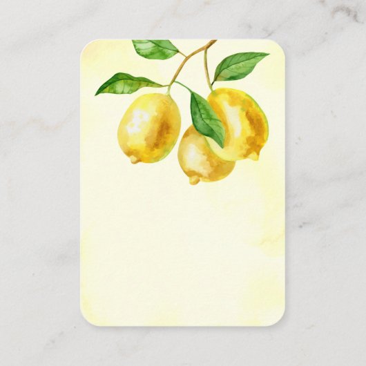 Hochzeitsraster QR-Code Lemon Citrus Begleitkarte (Rückseite)