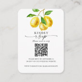 Hochzeitsraster QR-Code Lemon Citrus Begleitkarte (Vorderseite)