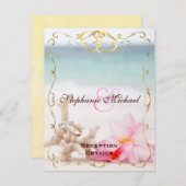 Hochzeitsraten auf der Beach Empfang Card Begleitkarte (Vorne/Hinten)