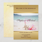 Hochzeitsraten auf der Beach-Programmkarte Programm (Vorne/Hinten)