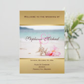 Hochzeitsraten auf der Beach-Programmkarte Programm (Stehend Vorderseite)