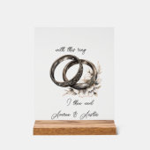 Hochzeitsraten und Blume Acrylschild (Vorderseite)