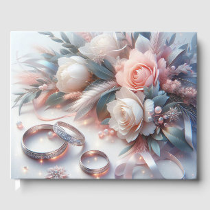 Hochzeitsraten und Blume Gästebuch