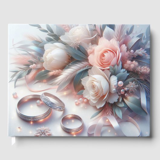 Hochzeitsraten und Blume Gästebuch (Vorderseite)