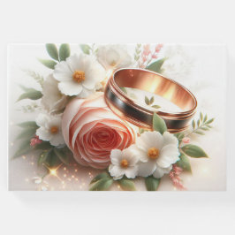 Hochzeitsraten und Blume Gästebuch