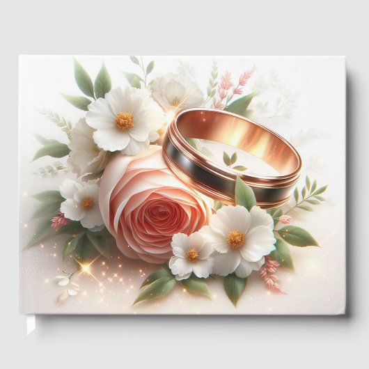 Hochzeitsraten und Blume Gästebuch (Vorderseite)