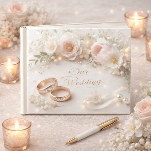 Hochzeitsraten und Blume Gästebuch