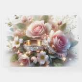 Hochzeitsraten und Blume Gästebuch (Rückseite)