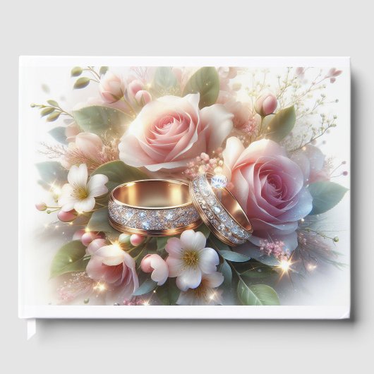 Hochzeitsraten und Blume Gästebuch (Vorderseite)
