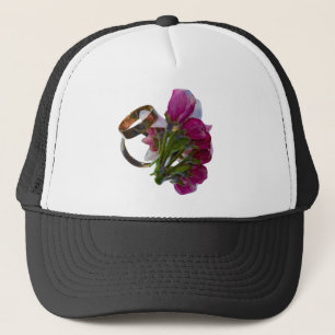 Hochzeitsraten und Blume Truckerkappe