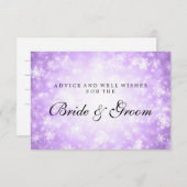 Hochzeitsratenkarte Lila Winterwunderland (Vorne/Hinten)