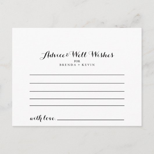 Hochzeitsratenkarte Postkarte (Vorderseite)