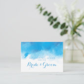 Hochzeitsratgeber Card Summer Blue Watercolor Hinweiskarte (Stehend Vorderseite)
