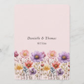 Hochzeitsratgeber Frühlingsblumen Rosa Lila Gelb Hinweiskarte (Vorderseite)