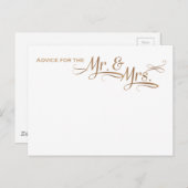 Hochzeitsratgeber für den Schriftart Mr. und Mrs. Hinweiskarte (Vorne/Hinten)