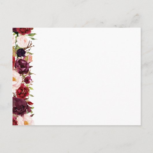 Hochzeitsratgeber für Marsala und Rosa Hinweiskarte (Rückseite)