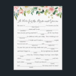 Hochzeitsratgeber für Rosa und Weiße Blume Postkarte<br><div class="desc">Our pink and white flower fill-in-the-blank advice cards are a fun activity to have a wedding reception or bridal shower. You can change the heading wording if you would like by using Zazzle's "Personalize this template" tool. Be sure to check out our large selection of coordinating items by browsing the...</div>