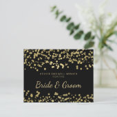 Hochzeitsratgeber Goldene Foil Look Confetti Hinweiskarte (Stehend Vorderseite)