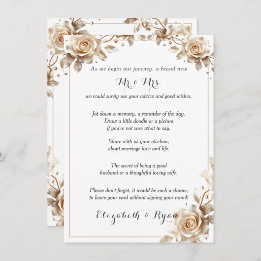 Hochzeitsratgeber Gut wünscht Zuckerbonbonbons Ros Hinweiskarte (Vorne/Hinten)