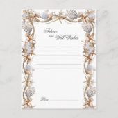 Hochzeitsratgeber Gute Wünsche Seashells Perlen Hinweiskarte (Rückseite)